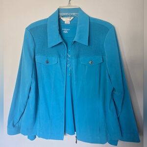 Allison Daley Turquoise Button-Up Jacket With Matching Sparkle Shirt